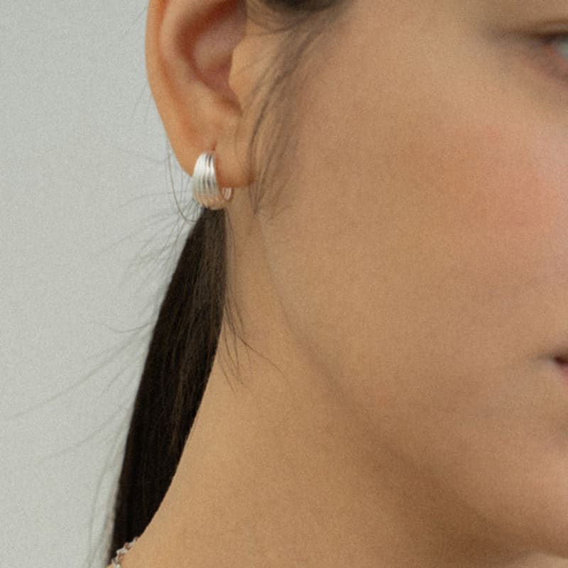 NORMALLEE [Silver 925] Nuts One-Touch Earrings