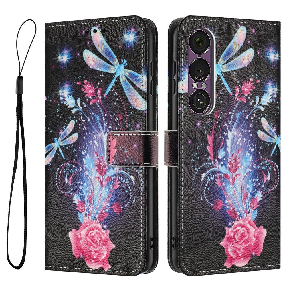 YX-2501 Wallet Case for Sony Xperia 1 VII Pattern Printing PU Leather Phone Cover with Lanyard