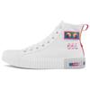 Round Toe Lace-Up Non-Slip Wear-Resistant High-Top Canvas Shoes Unisex Sneakers White K0AW5VS82D-012
