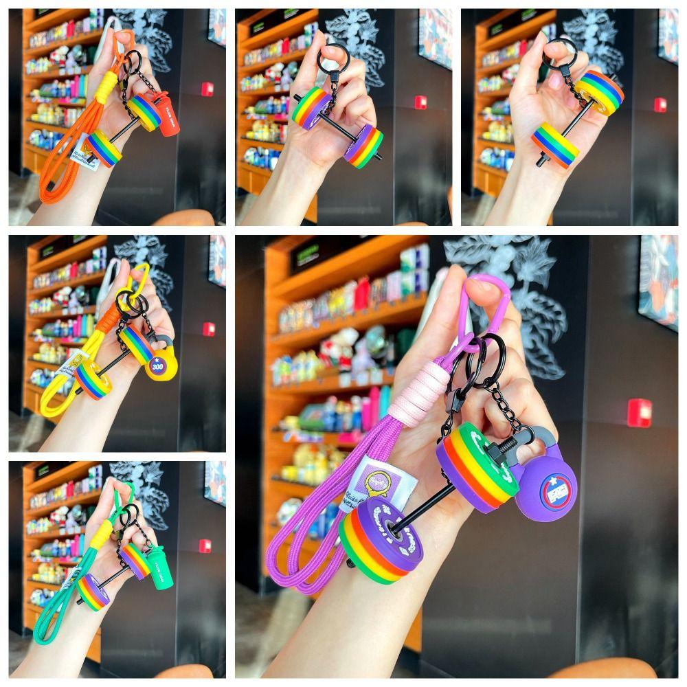 Detachable Simulation Dumbbells Keyring Dopamine Fitness Series Pendant Gifts