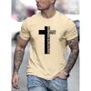 Men's Summer 100% Cotton Fashion Cross Graphic Printed Loose Large Casual Round Neck Short Sleeve T-shirt