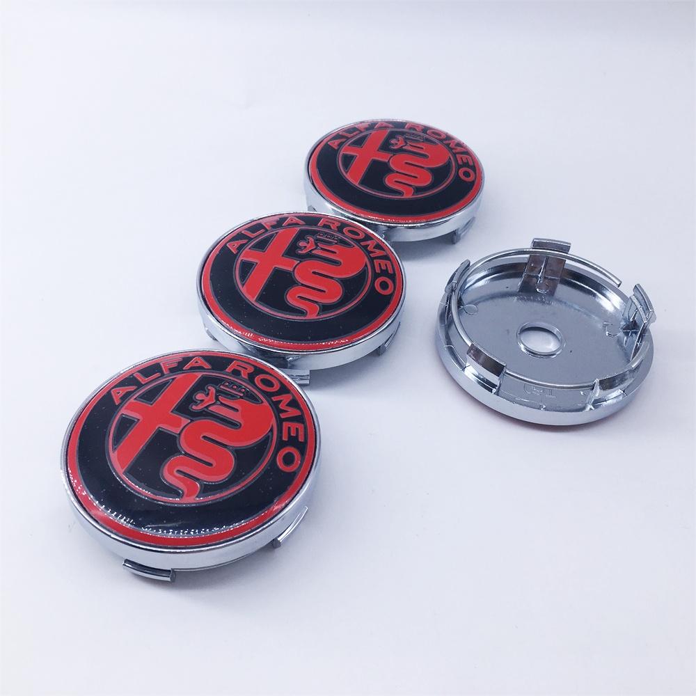 FPEV2 10Pcs 60mm 060 T30 Wheel Center Cap Badge Rim Hub Cover Black Logo Car Accessories for Alfa Romeo GTAM Mito 147 156 159 166
