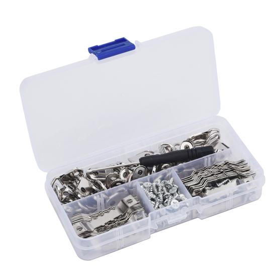 251Pcs/Set Sawtooth Hook Flat Screw D-Rings Picture Frame Hanger Mounting Kit