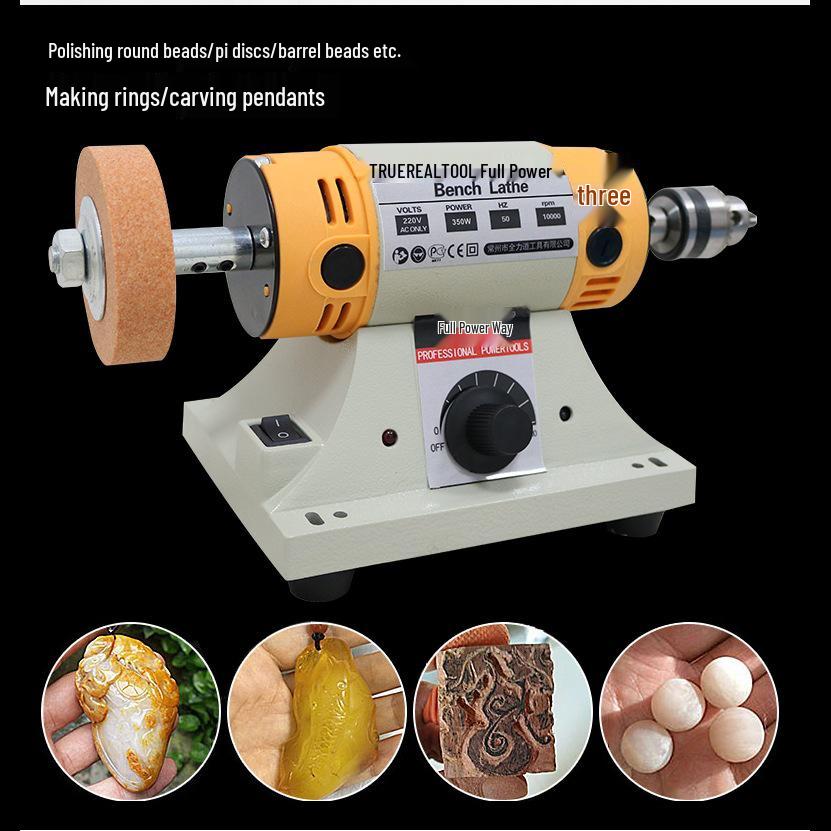 Compact Electric Bench Grinder for Woodworking, Jade Cutting, Engraving, Polishing, and Grinding Wheel Tasks.
