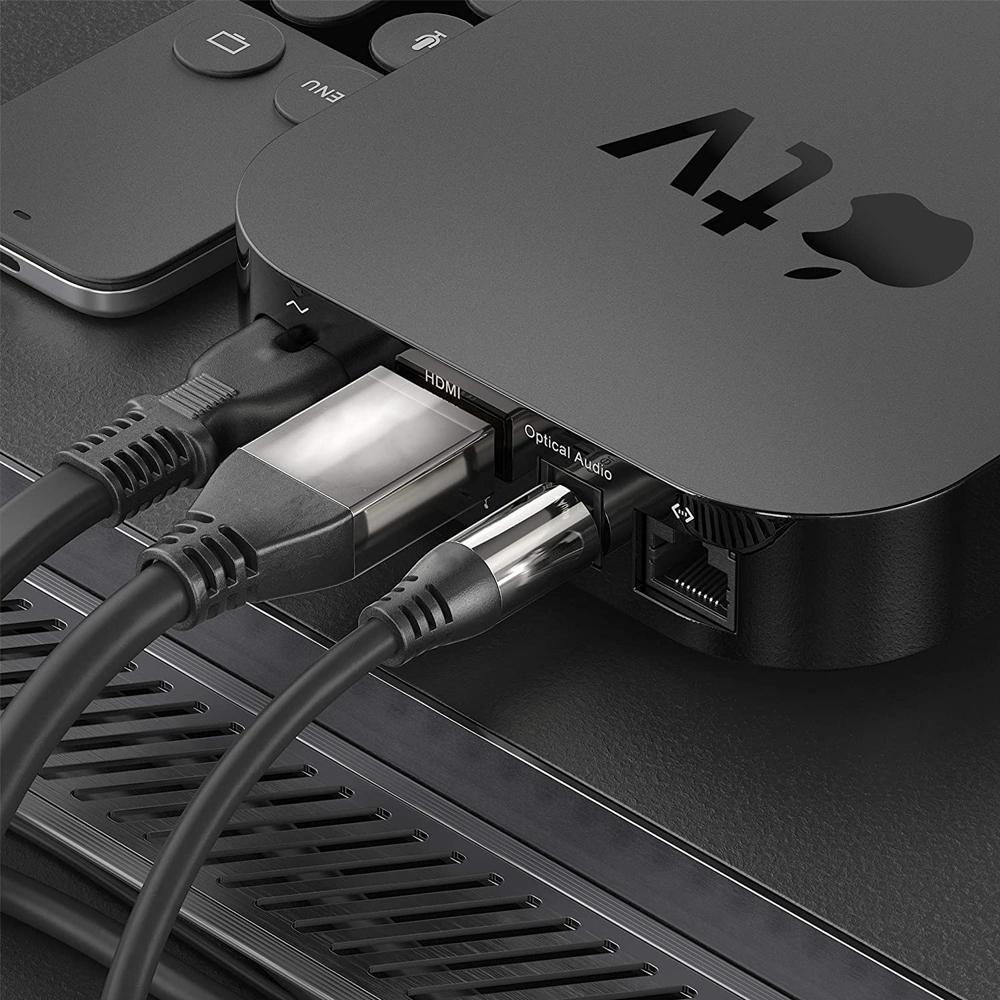 Hannord Optical Fiber Cable 2 In 1 Splitter Toslink Splitter SPDIF 2 In To 1 Out Gold Plated Connectors For PC Laptop PS5 DVD