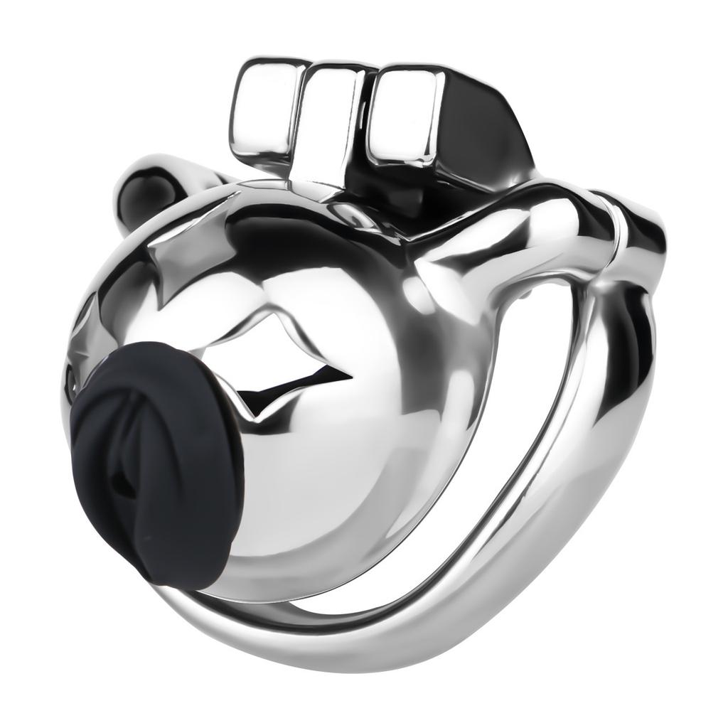 Men Short CB Lock Penis Cage Cock Lock with Belt Stainless Steel Chastity Lock Sex Toy Femdom BDSM