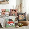 C-Crayon Cartoon Funny S-Shin Cute C-chans Pillow Case Home Cushion Cover Suitable For Office Sofa Car Suitable For All Seasons