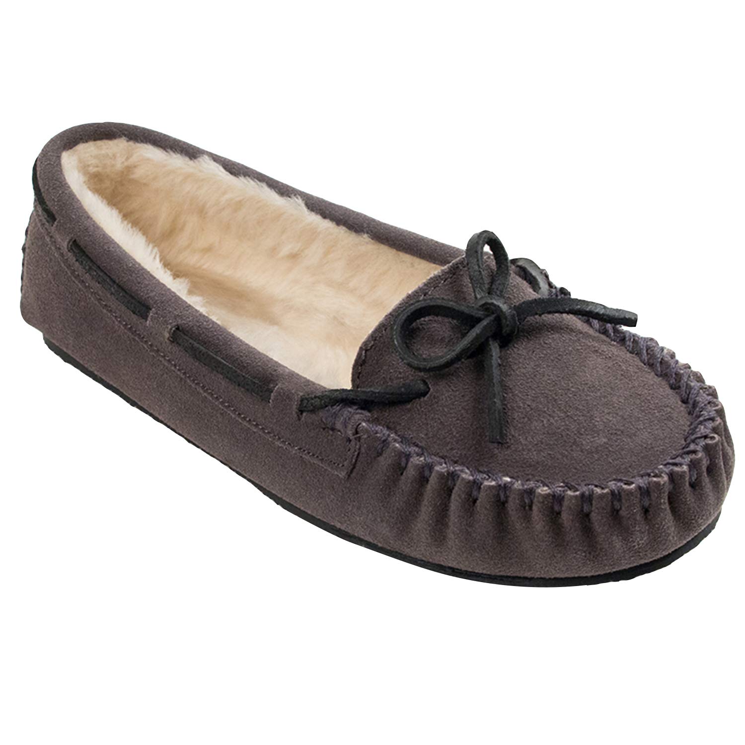 

Minnetonka Cally Moccasin cm Wide Women s Slippers, Gray, 22.0 серый