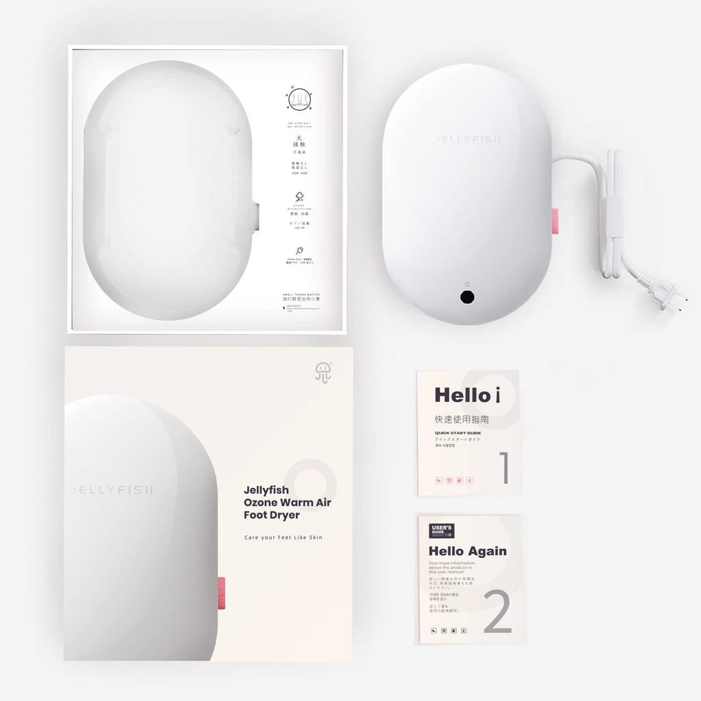 JELLYFISH Tragbarer Fußtrockner mit Infrarot-Ersatzbad für Füße und Hände, Ideales Geschenk für Schwangere und Perfekt für Zuhause und Reisen, Sensor, Matte,