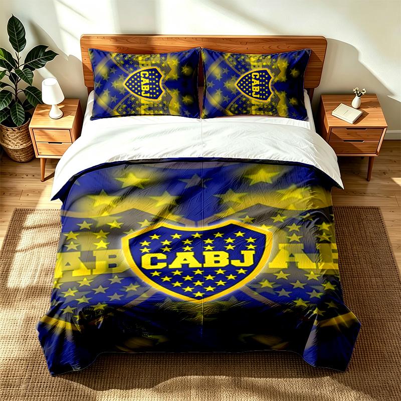 Club Atletico Boca Juniors (5) 3pc set suitable for master bedrooms soft and comfortable an ideal gift for family and friends Includes one duvet cover