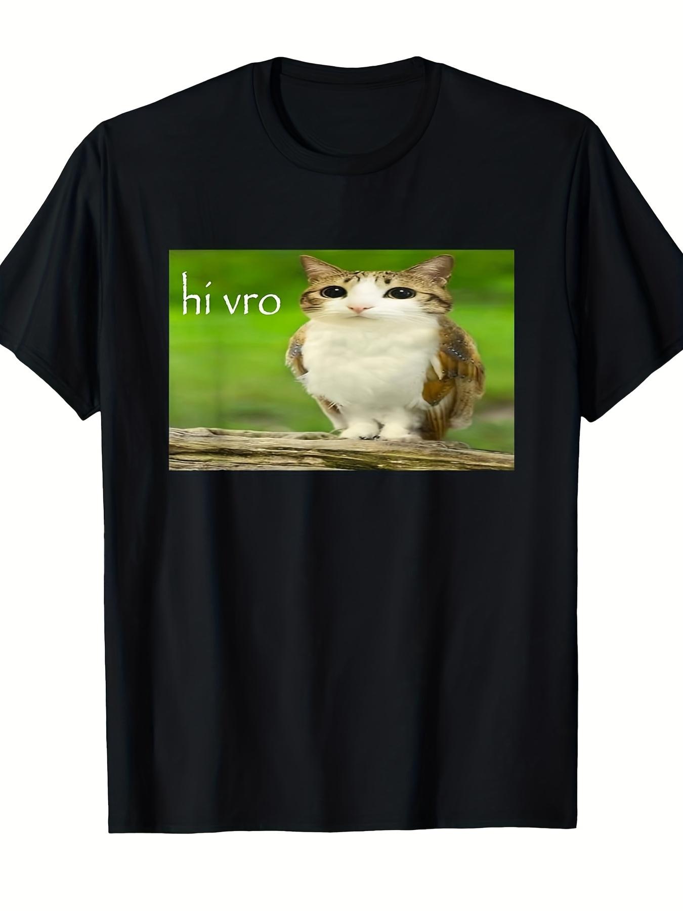 Men S Funny Owl Cat Meme T-Shirt - Retro Meme Print Short Sleeve Shirt S