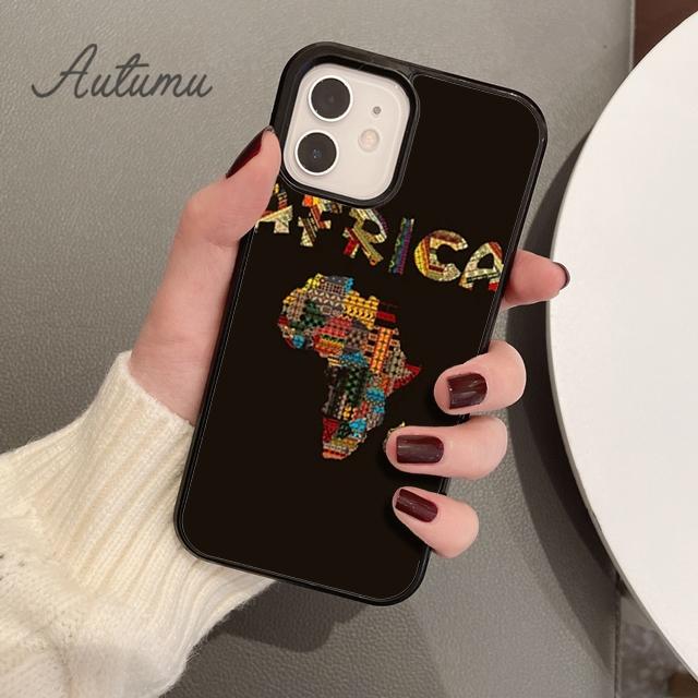 AFRICA MAP Phone Case for iPhone 11 12 13 14 Pro Max Mini X XR XS SE 2020 5 6S 7 8 Plus Samsung Galaxy S21 S22 Cover Shell