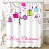Tu Charming Christmas Shower Curtain Festive Holiday Bathroom Decor Merry Xmas Pattern Waterproof Fabric Home Decoration Backdro