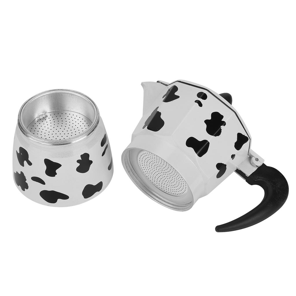 Aluminium Kaffekanne Kjele Kaffetrakter Moka-kanne for Hjemme- og Kaffebar-bruk Melkekufarge 3 Kopper 150ML