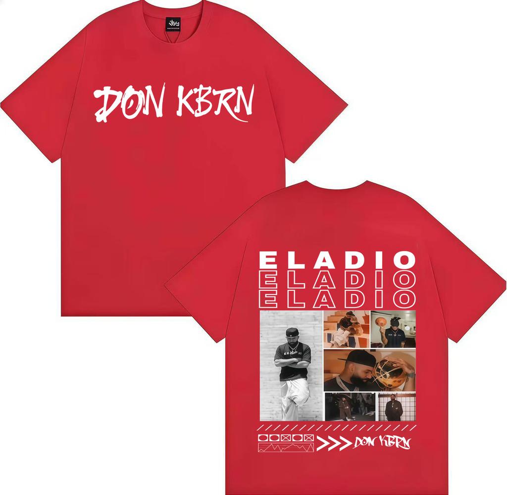 Rapper Eladio Carrion 2025 Album Trendy Stampa Double Sided Maglietta Girocollo Uomo Hip Hop Maglietta Larga Oversize Y2K Tee Streetwear