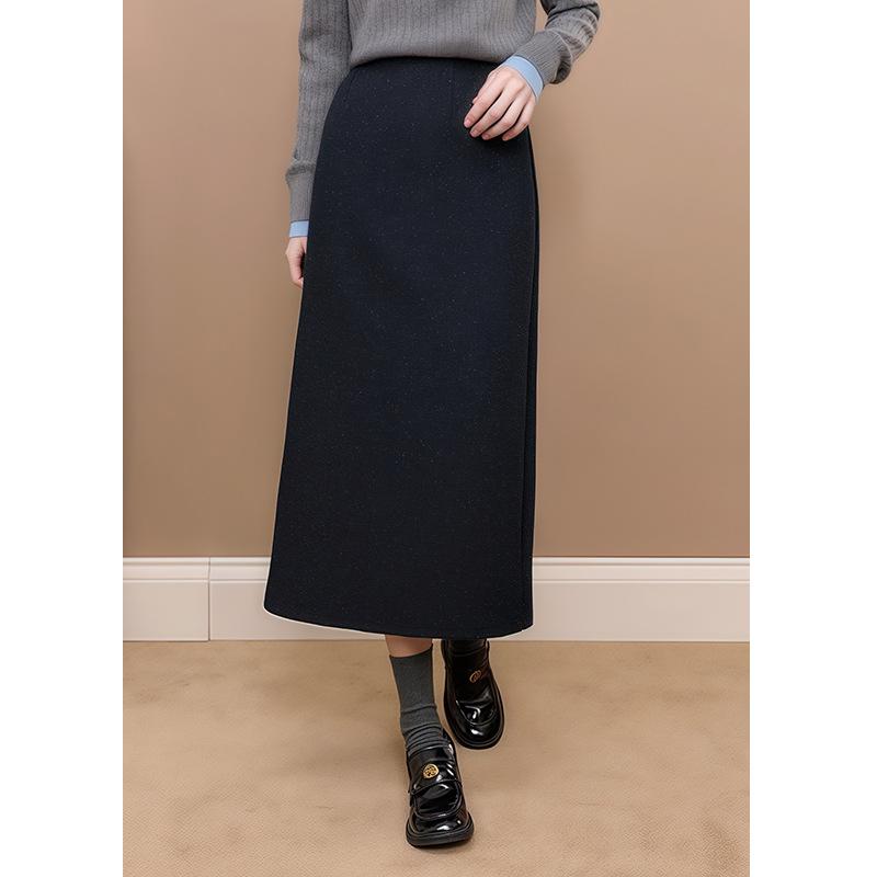 Black Half Skirt Women s 2025 Autumn/Winter Elegant Drape Hip-Hugging Mid-Length Skirt XXL чёрный
