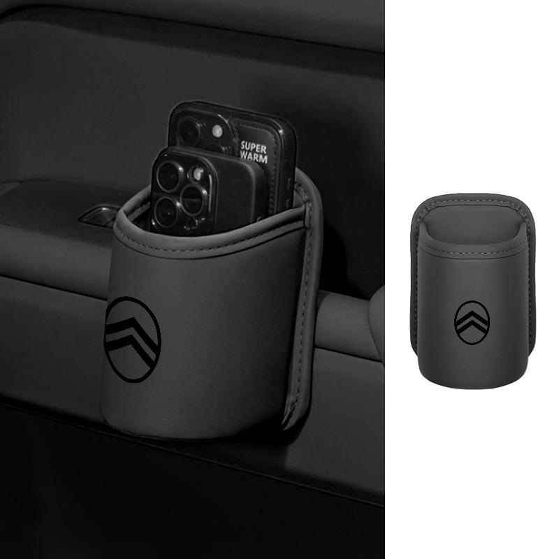 Uchwyt na kubek do drzwi samochodu Skórzany schowek na napoje Organizer na kubki do siedzenia samochodowego Pojemnik do Citroen C3 C4 C5 C1 C2 Berlingo Celysee Xsara Picasso