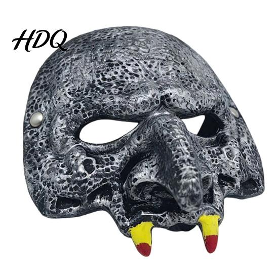 Masque Style Gothique Décoratif Effrayant Halloween Vampire Crâne Masque Horreur Demi-Visage Unique Jeu de Rôle Port pour Fête Masquée Costume Cosplay