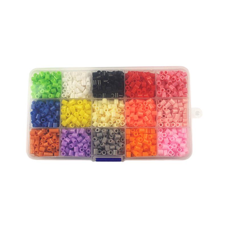 15-Color Perler Beads Set: 5mm Fuse Beads for DIY 3D Puzzles & Children's Educational Toys