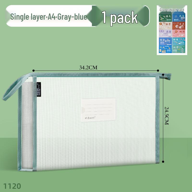 Baiyi A4 Art Double-Layer Student File and Book Bag