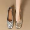 Flat-bottomed Gentle Ballet Shoes Fairy Shoes 2025 Summer New French Bow Round Head Evening Shoes Small Single Shoes