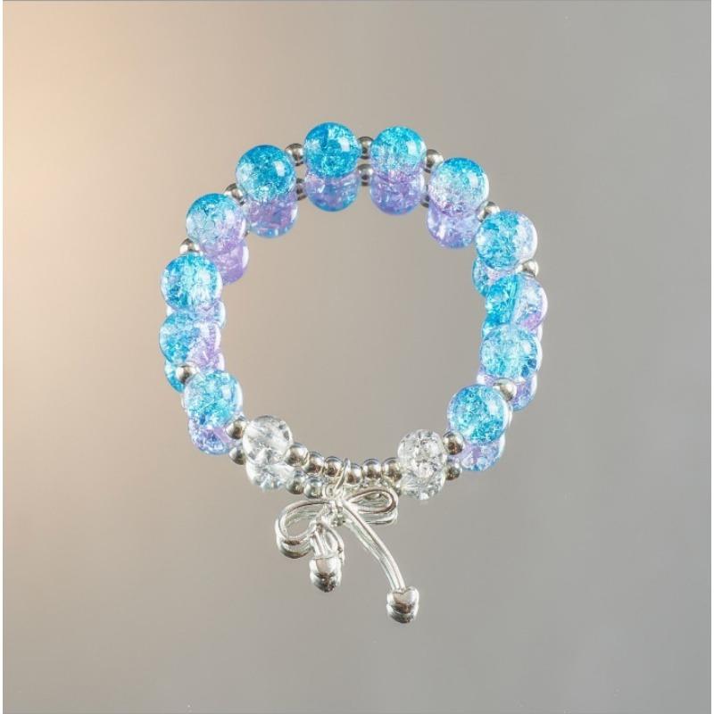 Moana deep sea blue bracelet, original gradual change niche blue sea fishtail starfish glazed bracelet