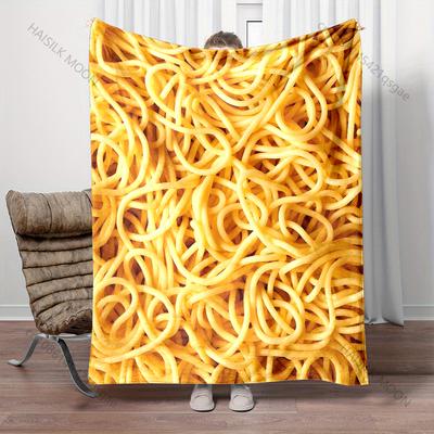 1PC Closeup of Yellow Pasta  Print Adult Children Warm Blankets Home Travel Car Soft Comfortable Suitable for All Seasons
