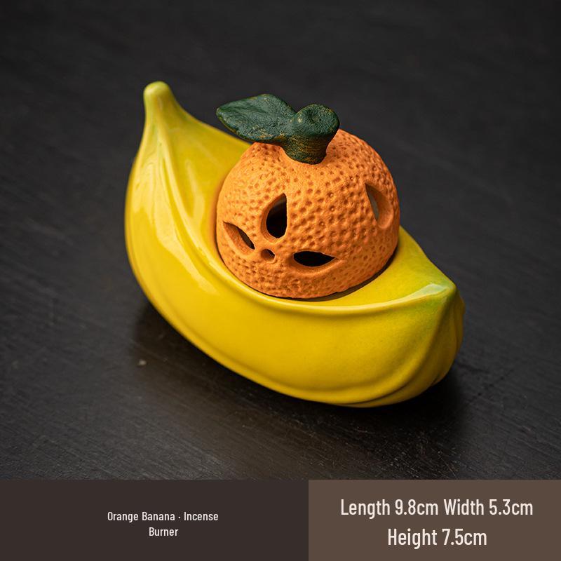 

Orange Banana Ceramic Incense Burner - Special Aroma, Cloud Design, Ideal for Coffee Tables and Tea Rooms