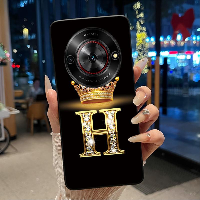 Shockproof Soft Phone Case For ZTE Blade A75 5G/ Nubia Focus 5G Bright Color and Attractive Crown Letter Pattern Casing