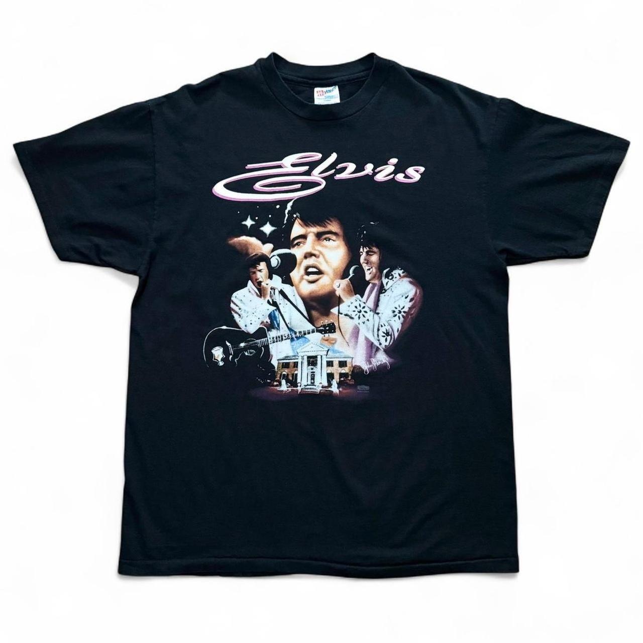 1991 Vintage Elvis Presley Airbrush Portrait Art Graphic T-shirt XL 22x30 USA XXXL