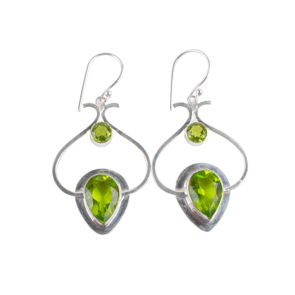 Peridot Gemstone 925 Sterling Silver Jewelry Handcrafted Earrings 2.2" For Women EE-80-3