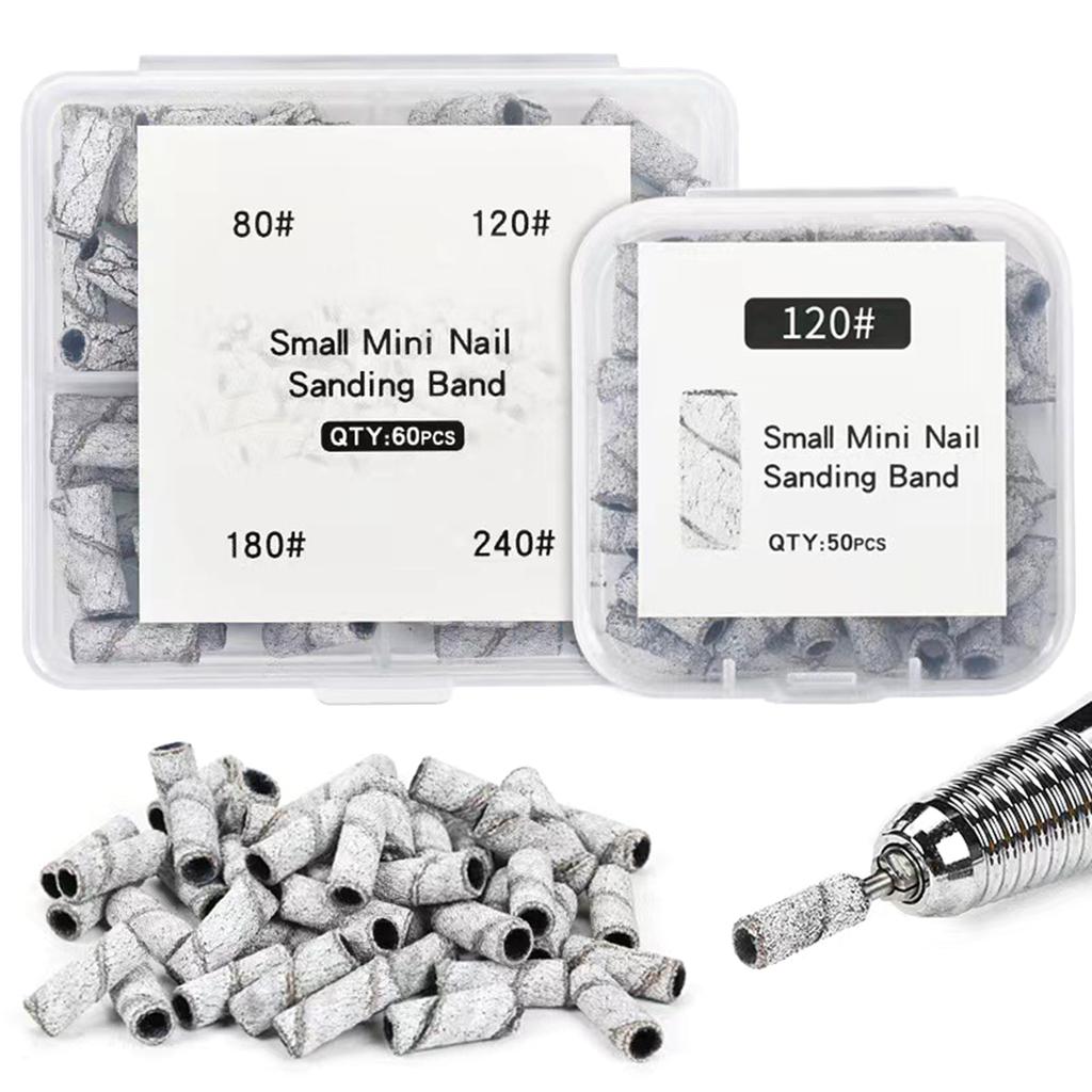 80/120/150/180/240Grit Nail Sanding Bands for Nail Drill Fine Grit Nail Sanding Bands Nail Drill Sanding Bit Manicure