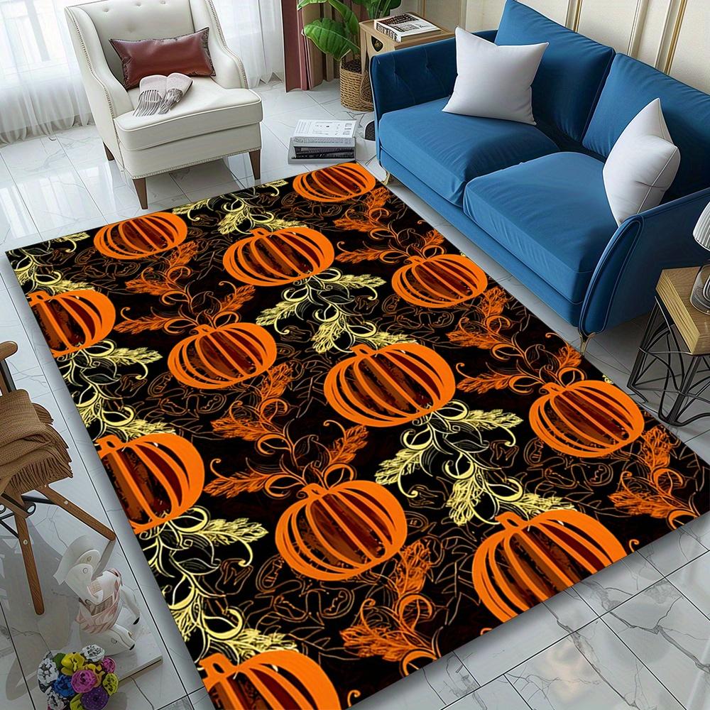 

Home Relaxation Cozy Crystal Velvet Area Mat with Pumpkin & Leaf Design - Durable, Comfortable Floor Mat for Living Room 50x80cm