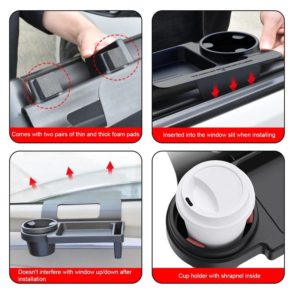 Multifunctional Car Organizer Box Side Door Window Storage Pocket Hanging Storage Rack with Cup HolderAuto Interior Accessories