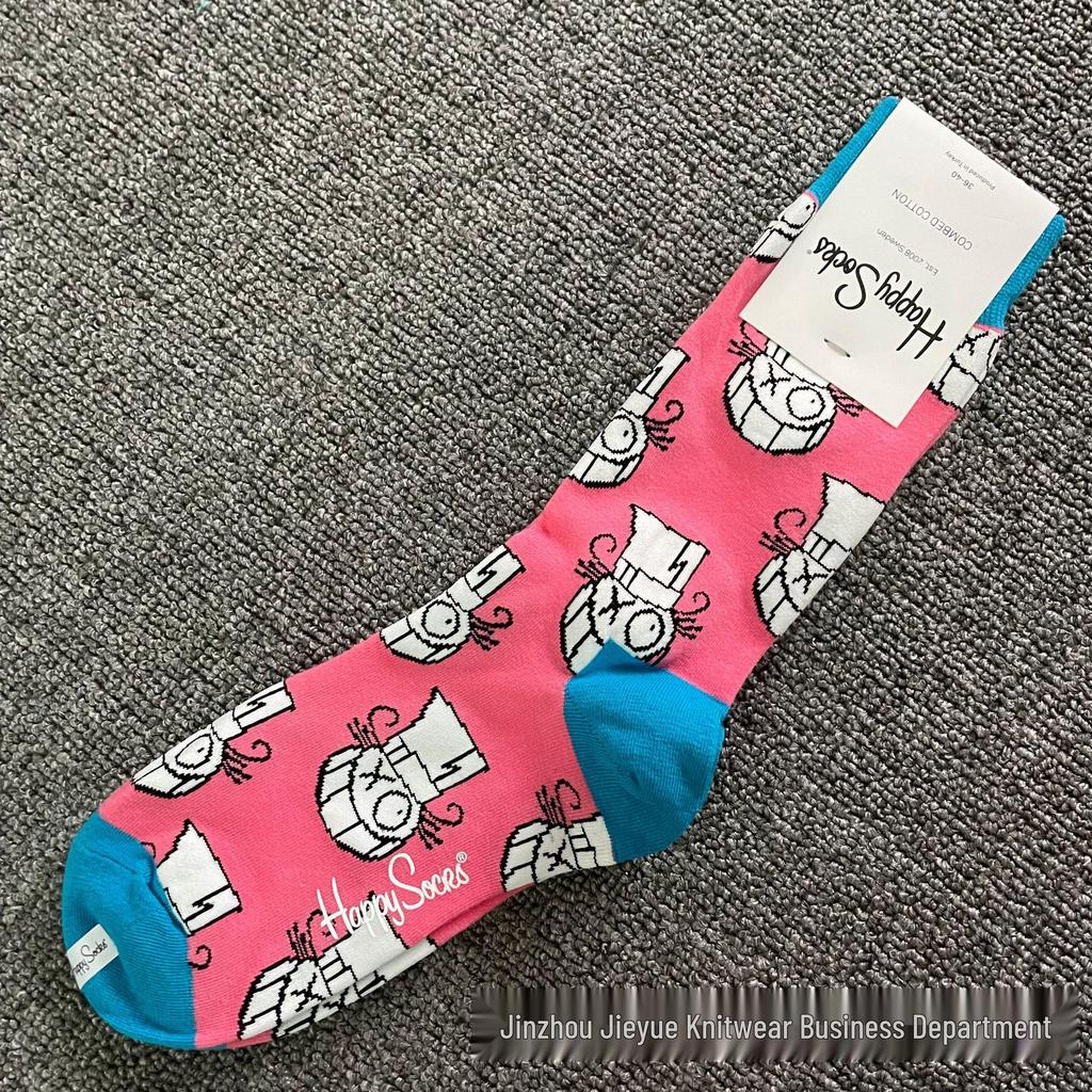 Trendy Swedish Mid-Calf Happy Socks: Women's & Couples' Leg-Shaping Spring/Autumn Style