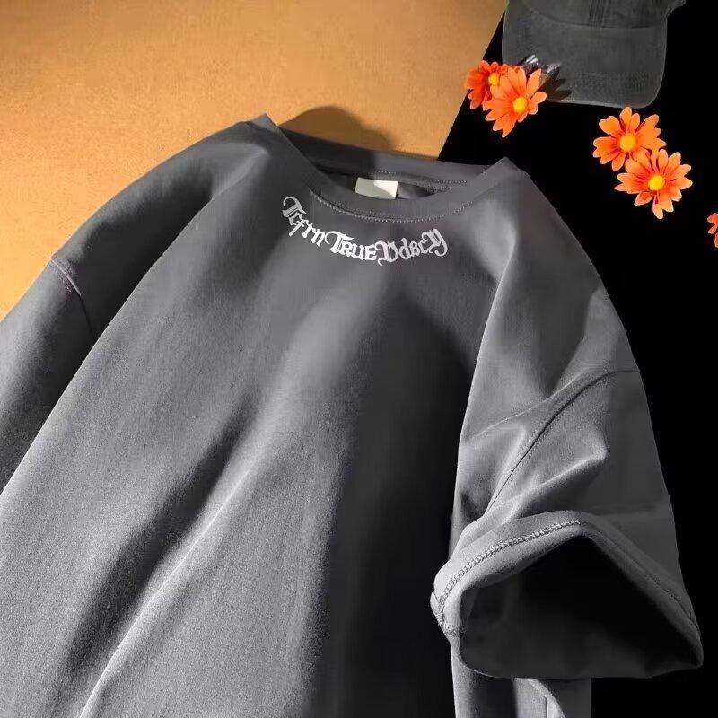 Nové tričko s krátkým rukávem pro muže v létě, trend v korejském stylu, jednoduchý top s polovičním rukávem, volné tričko značky Hong Kong