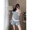 Summer Casual Sportswear Set for Women - Two Loose-fitting T-shirts and Shorts in Summer Style, in A Two-piece Set.