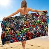 1Pc Superhero Comic Collage Beach Towel, Quick Dry, Multi-Use for Beach Pool Gym Yoga Home Travel, Christmas, Halloween, Xmas Gift M928666
