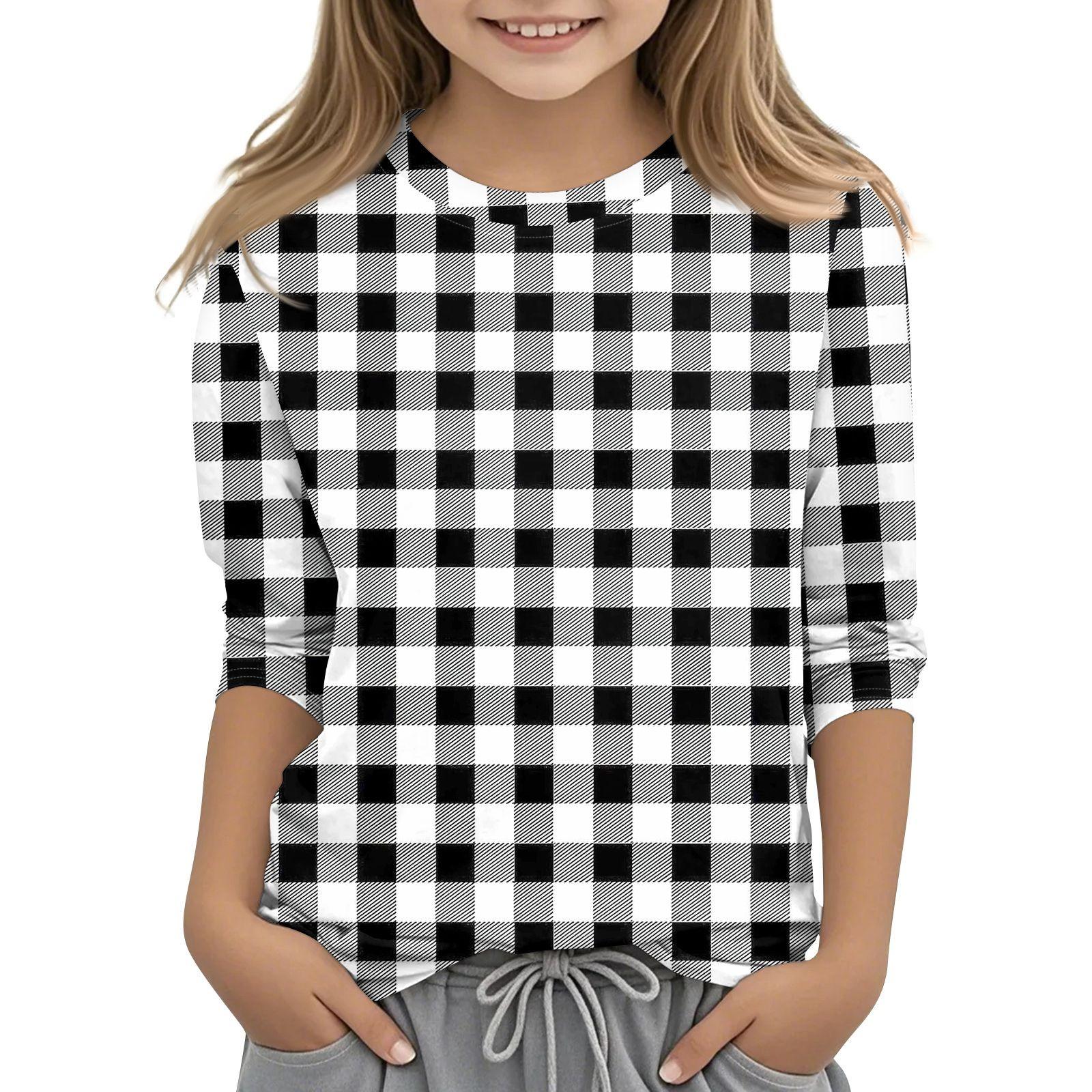 

Детская футболка с круглым вырезом и принтом, рукава 3/4, повседневная футболка 160 чёрный