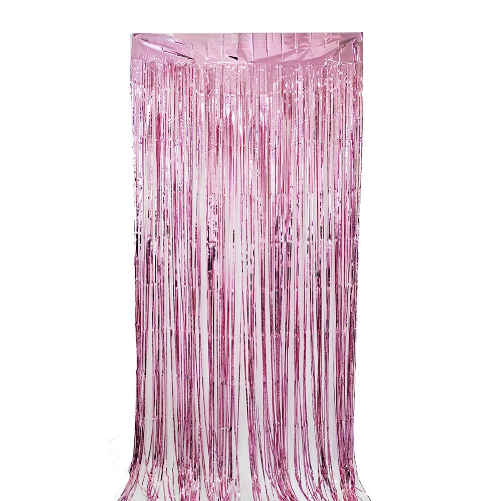 2-meter-long bright rain-like silk curtain with golden tassels - birthday party decoration items for wedding stage background setup