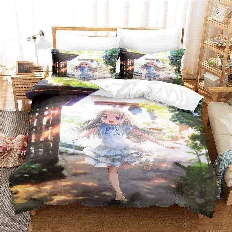 3D Printed Anime Anohana Honma Meiko Beding Sets Exquisite Bed Suplies Set Soft Duvet Cover Bed Warm Comforter Set High-End Premium Birthday Gift
