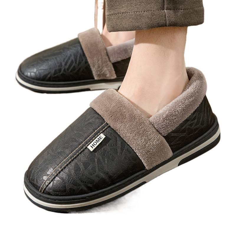 Medium bag heel cotton slippers autumn and winter home indoor thick sole home wool cotton shoes