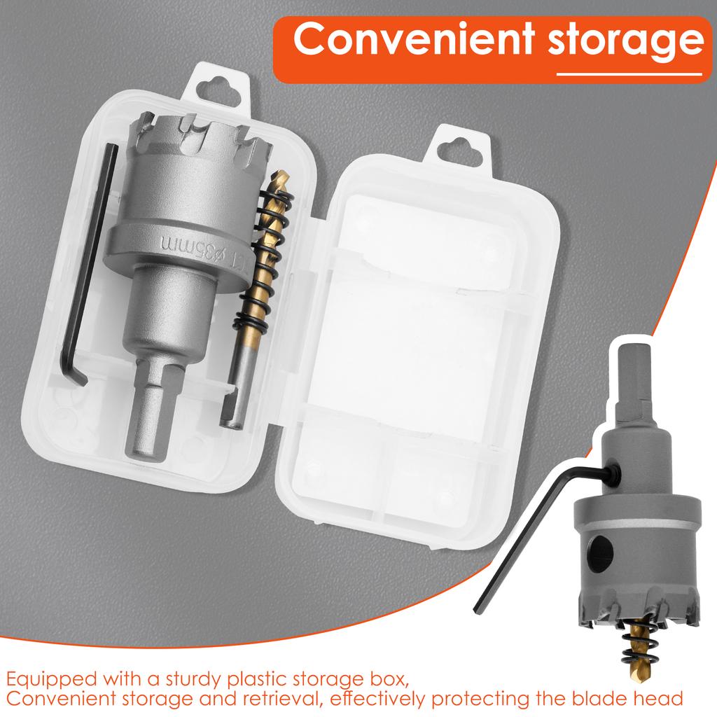 2Pcs TCT Hole Saw Set 35/25mm Tungsten Carbide Tipped Hole Saw Cutter with Titanium-Plated Pilot Drill Bit for Hard Metal Iron