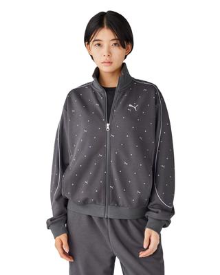 690174 Jaqueta de Pista MX Core Heritage Feminina, Casual, Camisa Esportiva,, 25 Cor Outono Inverno Cinza Escuro (44), M