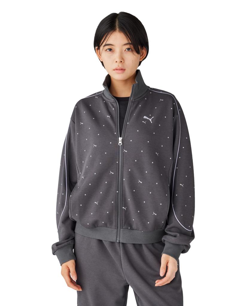 Puma 690174 Women's Core Heritage MX Track Jacket, Casual, Sports Jersey,, 25 Fall Winter Color Dusky Gray (44), L