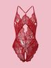 Hollow Crotchless Women's Bodysuit Slim Fit Mesh Lace Sensual Bodysuit Summer Sexy Fashion Sleeveless Sleepwear Erotic Costumes