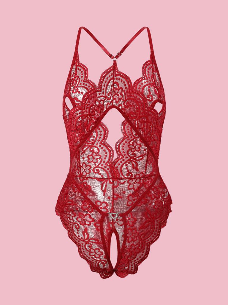 Hollow Crotchless Women's Bodysuit Slim Fit Mesh Lace Sensual Bodysuit Summer Sexy Fashion Sleeveless Sleepwear Erotic Costumes