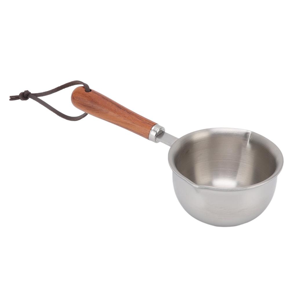 Mini Butter Warmer Pan Stainless Steel Quick Oil Warmer Pot Deepen Bottom Small Milk Pot S 165x42x45mm 6.5x1.7x1.8in