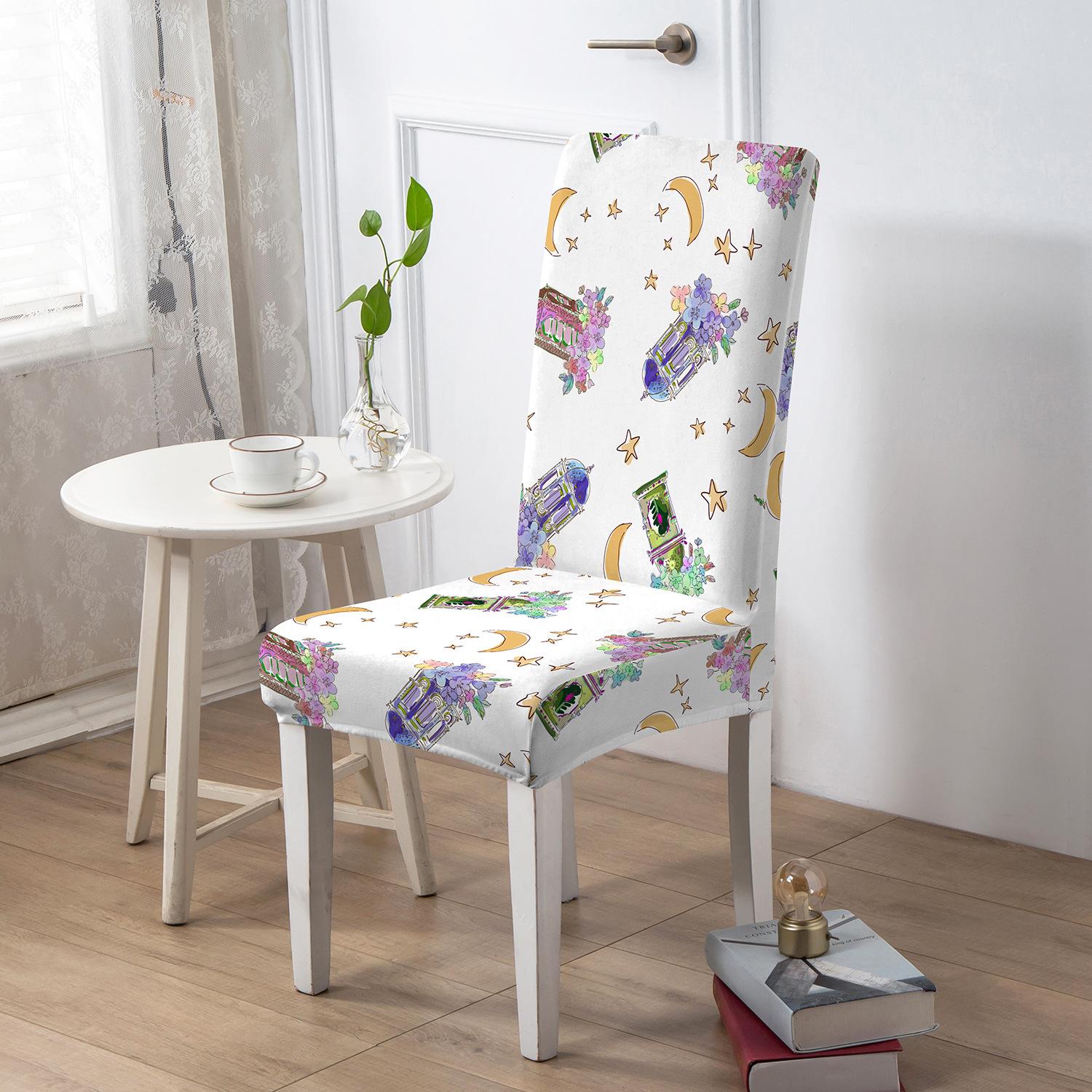 

Stain Resistant Dining Chair Cover Machine Washable Durable Breathable Seat Cover All Season Universal Full Coverage Chair Cover 1 piece