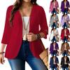Women Lightweight Open Front Cardigan 3/4 Sleeve Air Conditioning Shirt Casual Thin Outerwear Summer Layering Top